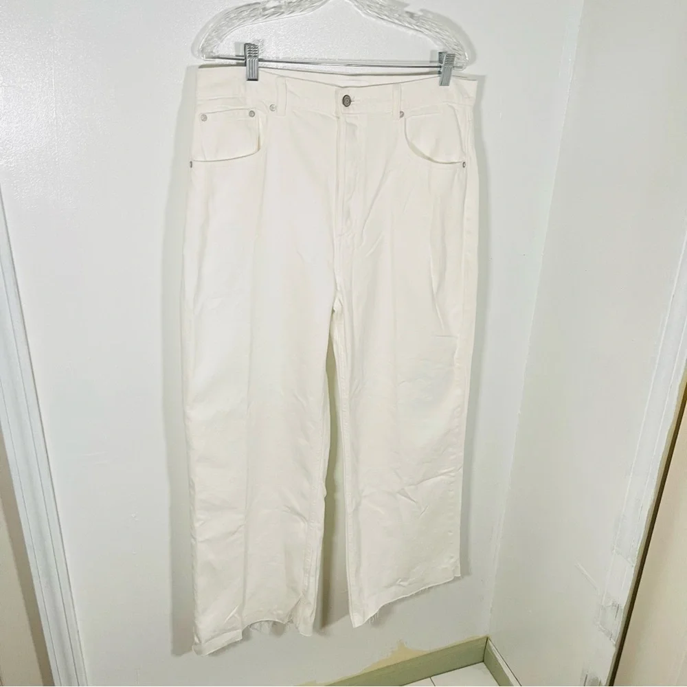 NWT Boyish Charley High Rise Rigid Denim Wide Leg Jeans White